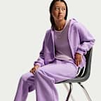 Pants con dobladillo abierto para niña Nike Sportswear Studio Fleece