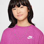 Sudadera de cuello redondo Dri-FIT de corte cuadrado para niña Nike Sportswear Club Fleece