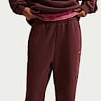 Pants oversized de tiro alto con dobladillo para mujer Nike Studio Fleece Medium Weight