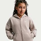 Nike Sportswear Studio Fleece Big Kids' (Girls') Oversized Full-Zip Hoodie