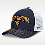 West Virginia Primetime Arched Men's Nike Dri-FIT College Trucker Adjustable Hat
