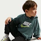 Conjunto de 2 piezas con sudadera sin cierre de French Terry oversized para niños talla pequeña Nike Sportswear In The Zone