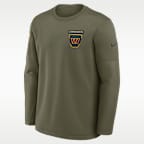 Sudadera de cuello redondo sin cierre Nike Dri-FIT de la NFL para hombre Washington Commanders Salute to Service Sideline Triumphant Win Coach