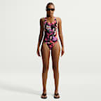 Traje de baño de una pieza con cuello en forma de U para mujer Nike Swim