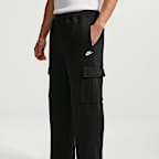 Pants cargo de tejido Fleece con dobladillo abierto para hombre Nike Club