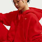 Nike Studio Fleece Medium Weight Women's Oversized Full-Zip Cropped Hoodie
