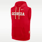 Sudadera con gorro sin cierre sin mangas universitaria Nike Dri-FIT para hombre Georgia Sideline