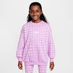 Sudadera de cuello redondo oversized para niña talla grande Nike Sportswear Club Fleece