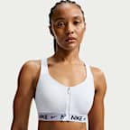 Brassière de sport rembourrée à maintien supérieur avec zip avant Nike Indy pour femme