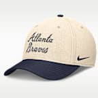Gorra Nike Dri-FIT de la MLB para hombre Atlanta Braves Statement Rise Swoosh