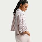 Playera a rayas oversized para mujer Nike Sportswear Chill Poplin