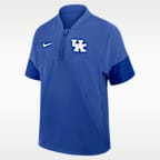 Chamarra con gorro de manga corta universitaria Nike de medio cierre para hombre Kentucky Sideline Coach