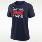 New England Patriots 2025 AFC East Champions Trophy Women's Nike NFL T-Shirt