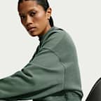 Sudadera de cuello redondo oversized cropped para mujer Nike Studio Fleece Medium Weight