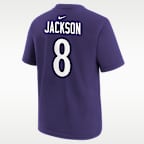 Lamar Jackson Baltimore Ravens Big Kids' Short-Sleeve T-Shirt