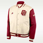 Oklahoma Legacy Men's Nike College Full-Snap Bomber Jacket