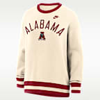Sudadera de cuello redondo sin cierre universitaria Nike oversized para mujer Alabama Legacy