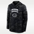 Green Bay Packers Salute to Service Sideline Men's Nike Dri-FIT NFL Long-Sleeve Hooded Top