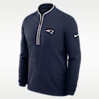 Playera de manga larga Nike Dri-FIT de la NFL de medio cierre para hombre New England Patriots Logo Victory