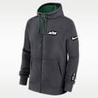 Sudadera con gorro Nike de la NFL de cierre completo para hombre New York Jets Playbook Page Club