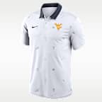 Polo universitario West Virginia Vapor Pattern para hombre con tecnología Nike Dri-FIT