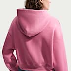 Sudadera con gorro Nike Sportswear oversized cropped Henley de tejido Fleece para mujer Phoenix