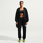 Sudadera con gorro cropped oversized de cierre completo para mujer Nike Studio Fleece Medium Weight