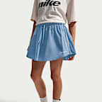 Falda de popelina de tiro medio con ribete festoneado para mujer Nike Sportswear