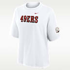 Playera boxy Nike de la NFL para mujer San Francisco 49ers, 80.º Aniversario