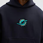 Sudadera con gorro sin cierre Nike de la NFL para hombre Miami Dolphins Rivalries Collection Oversized Tech Fleece