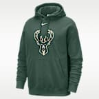 Sudadera con gorro sin cierre Nike de la NBA para hombre Milwaukee Bucks Club