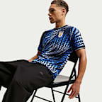Playera de fútbol de manga corta Nike Dri-FIT para antes del partido para hombre Uruguay Academy Pro