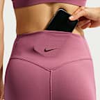 กางเกงปั่นจักรยานขาสั้น 5 นิ้วเอวสูงผู้หญิงแบบไม่มีตะเข็บด้านหน้า Nike Universa