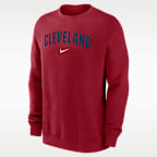 Sudadera de cuello redondo sin cierre Nike de la MLB para hombre Cleveland Guardians 2-Hit