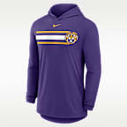 LSU Primetime Pattern Men's Nike Dri-FIT College Long-Sleeve Hooded T-Shirt