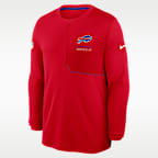 Playera de manga larga Nike Dri-FIT de la NFL para hombre Buffalo Bills Sideline Coach