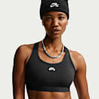 Bra deportivo de skateboarding con almohadilla de media sujeción para mujer Nike SB Swoosh