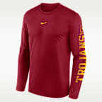 Playera de manga larga universitaria Nike Dri-FIT para hombre USC Primetime Stack Legend