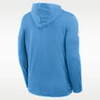 Playera con gorro de manga larga Nike Dri-FIT de la NFL Nike para hombre Tennessee Titans Sideline