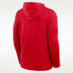 Playera de manga larga universitaria Nike Dri-FIT con gorro para hombre Georgia Sideline