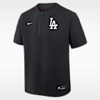 Los Angeles Dodgers Authentic Collection Men's Nike Dri-FIT MLB 1/4-Zip Short-Sleeve Windshirt