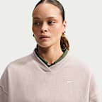 Nike Studio Fleece Medium Weight Women's Oversized V-Neck Top