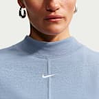 Nike Studio Fleece Lightweight "French Terry" Women's Oversized Cropped Pleated Crew