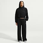 Nike Studio Fleece Medium Weight Plush Women's Oversized 1/4-Zip Cropped Top