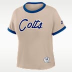 Indianapolis Colts Rewind Ringer Mod Women's Nike NFL Cropped T-Shirt