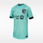 Jersey Nike Dri-FIT de la NWSL Replica del KC Current visitante 2025 Stadium Temwa Chaŵinga para niños talla grande
