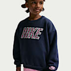 Conjunto de 2 piezas con pants de pierna ancha para niños talla pequeña Nike Retro Remix
