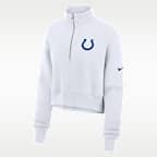Indianapolis Colts Primetime Phoenix Women's Nike NFL Oversized Cropped 1/4-Zip Crew
