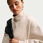 Haut court oversize à 1/4 de zip Nike Studio Fleece Medium Weight pour femme