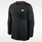 Georgia Sideline Coach Men's Nike Dri-FIT College Long-Sleeve Top